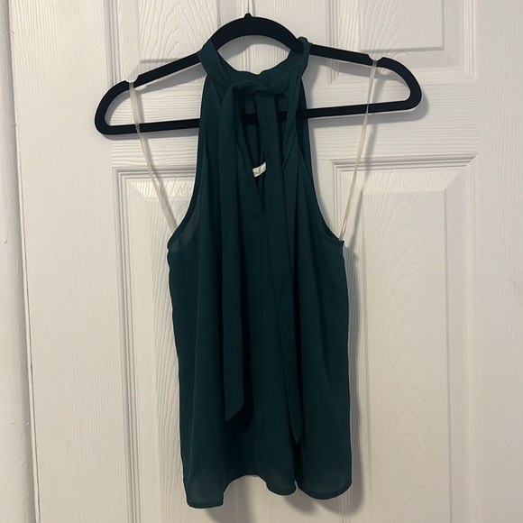 Dark Green Halter Neck Blouse - Picture 2 of 3